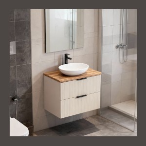 Ensemble de salle de bains NOXERA 80 cm – Marron congo & wotan – Plan vasque