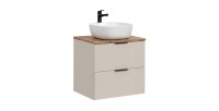 Ensemble de salle de bains NOXERA 80 cm  – Marron congo & wotan – Avec vasque