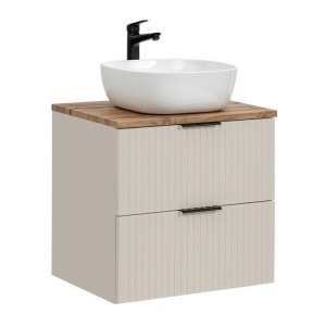 Ensemble de salle de bains NOXERA 80 cm  – Marron congo & wotan – Avec vasque
