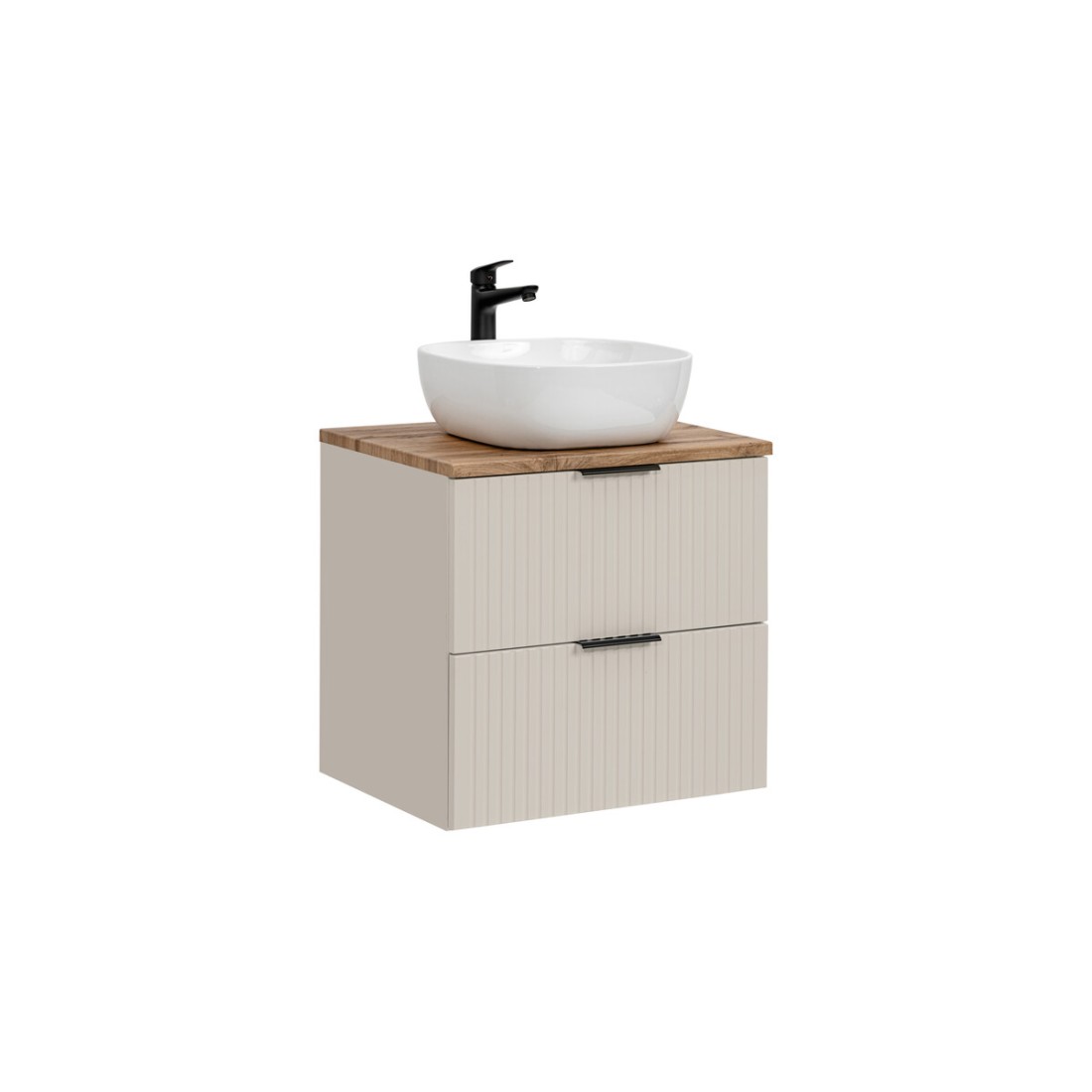 Ensemble de salle de bains NOXERA 80 cm  – Marron congo & wotan – Avec vasque