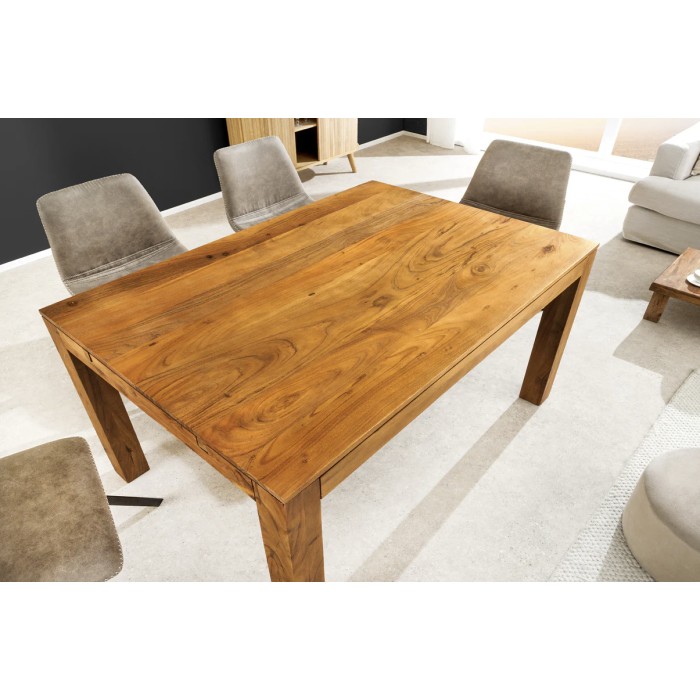 Mesa de comedor extensible MELBO en madera natural