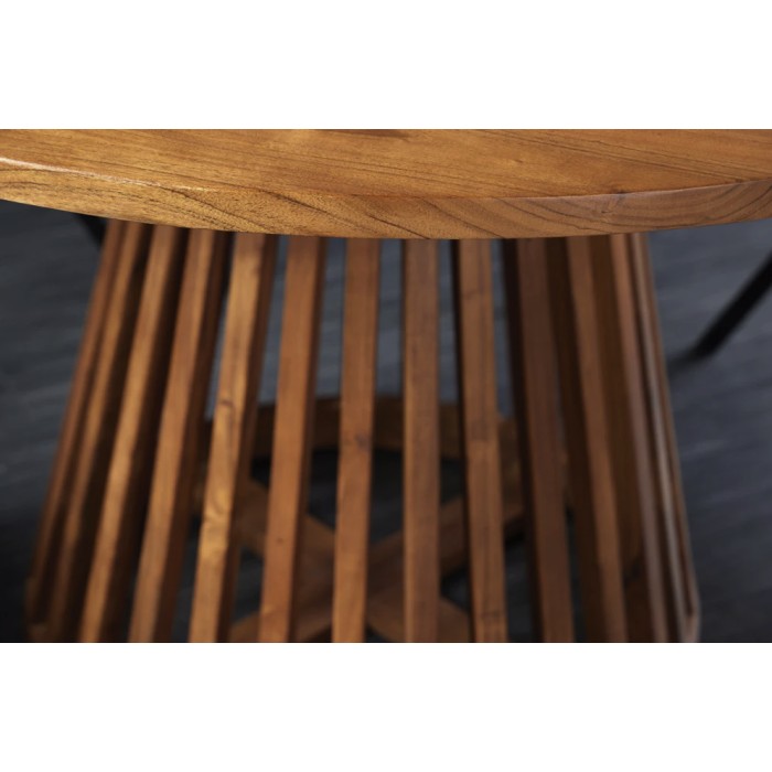 Tavolo da pranzo TALMA – Rotondo diametro 140 cm – Legno massiccio di acacia verniciato – Stile rustico