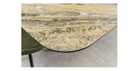Zoom sur le coin de la table VORTEX beige