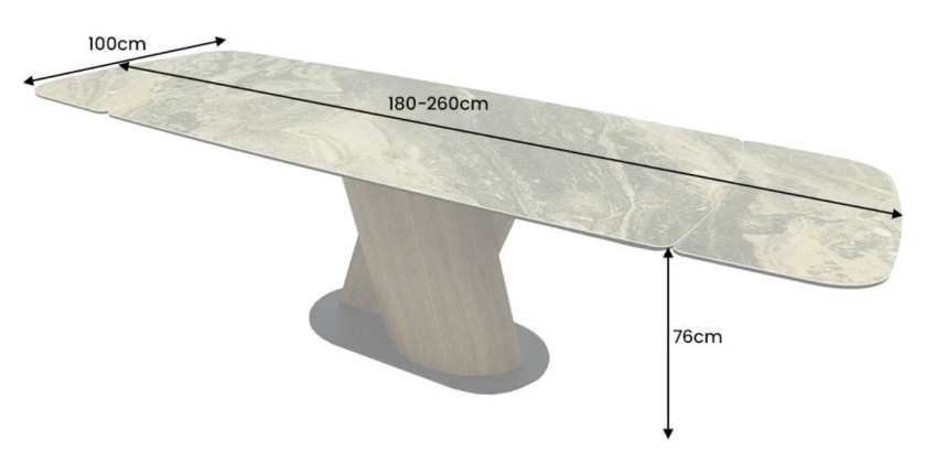 Table VORTEX beige dimensions