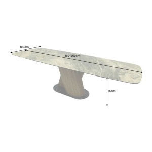 Table VORTEX beige dimensions