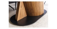 Table de salle à manger VORTEX – Extensible 180 à 260 cm – Plateau céramique aspect marbre gris – Pieds métal – Style moderne