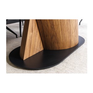 Table de salle à manger VORTEX – Extensible 180 à 260 cm – Plateau céramique aspect marbre gris – Pieds métal – Style moderne