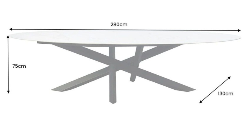 Table AERIS blanche dimensions