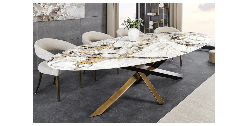 Table AERIS bronze dans un décor 3D
