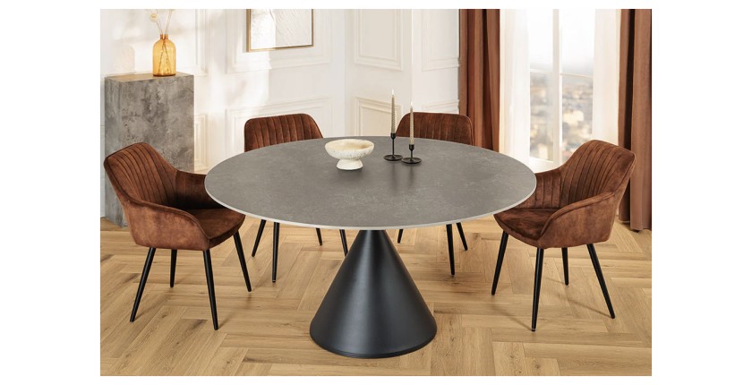 Table VOLTIS grise avec décoration