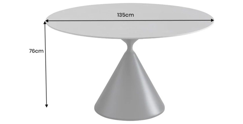 Table VOLTIS grise dimensions