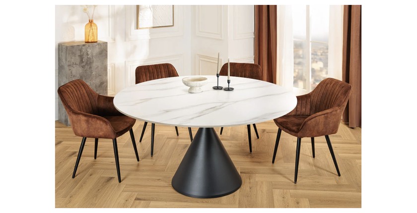 Table VOLTIS blanche décorée