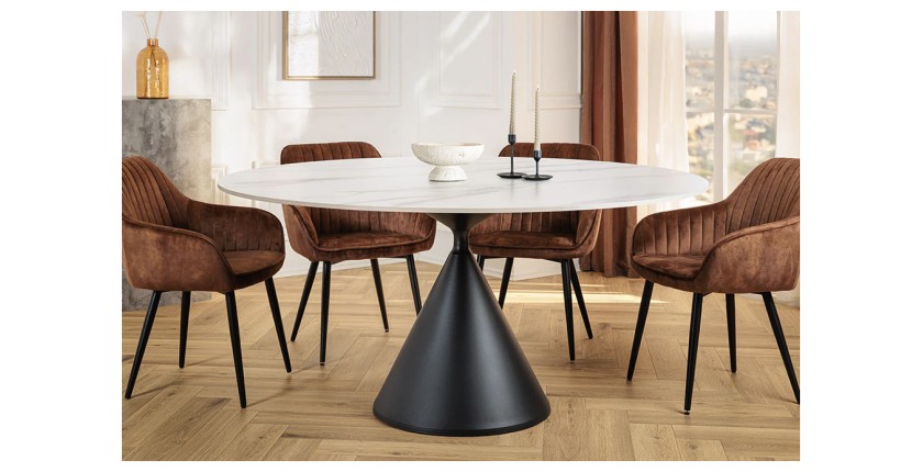 Table VOLTIS blanche décor 3D