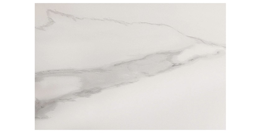 Zoom sur la texture de la table VOLTIS blanche