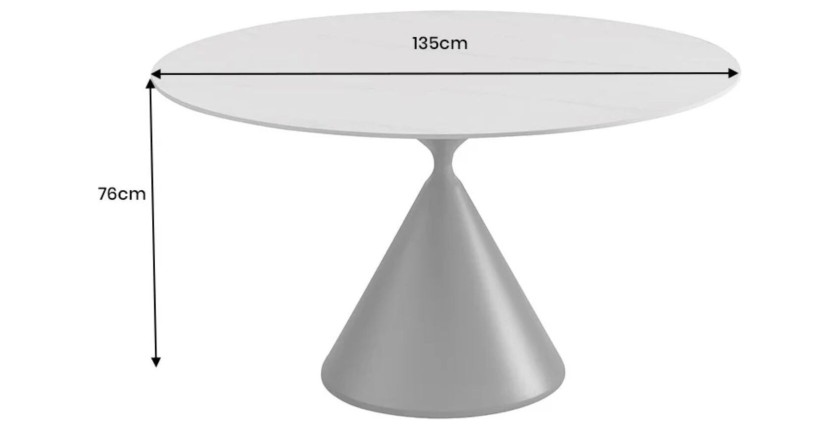 Table VOLTIS blanche dimensions