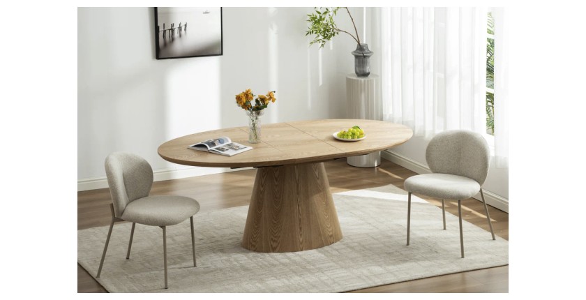 Table LUMEA bois décor 3D avec extension