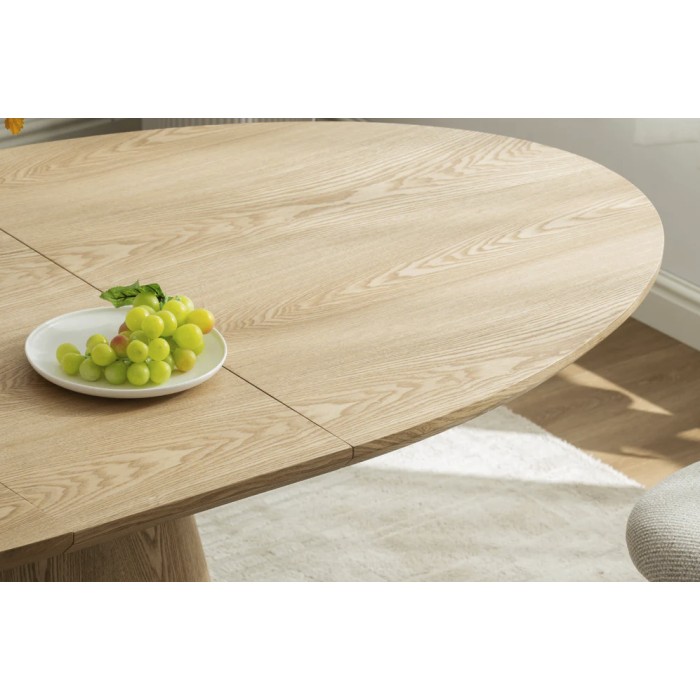 Eettafel LUMEA - Ovaal uitschuifbaar 160 tot 200 cm - Houtlook - Rustieke stijl
