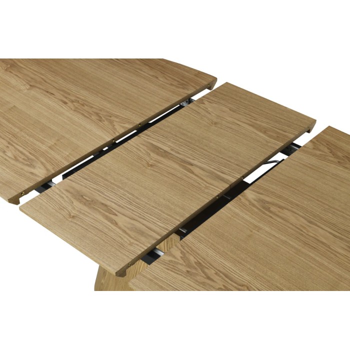 Eettafel LUMEA - Ovaal uitschuifbaar 160 tot 200 cm - Houtlook - Rustieke stijl