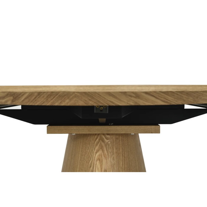 Eettafel LUMEA - Ovaal uitschuifbaar 160 tot 200 cm - Houtlook - Rustieke stijl