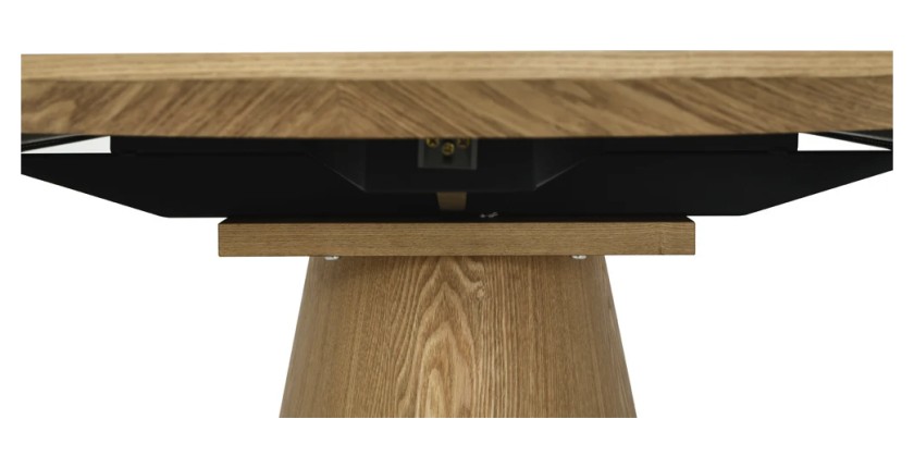 Zoom sur le mécanisme d'extension de la table LUMEA bois