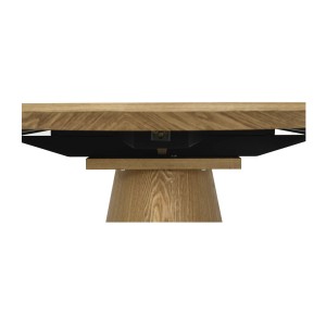 Zoom sur le mécanisme d'extension de la table LUMEA bois