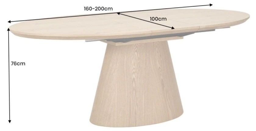 Table LUMEA bois dimensions