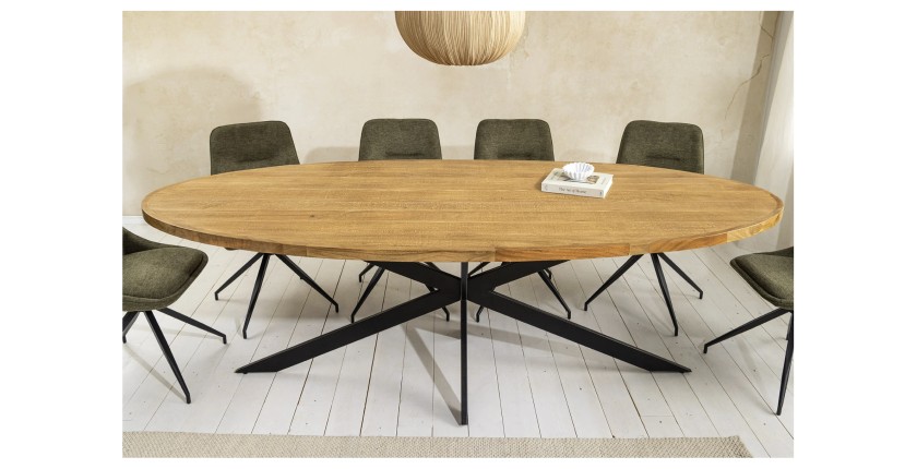 Table ovale SOLARA bois vu de face