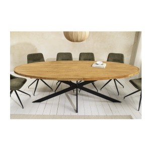 Table ovale SOLARA bois vu de face