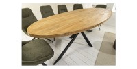Table SOLARA ovale bois vu de haut