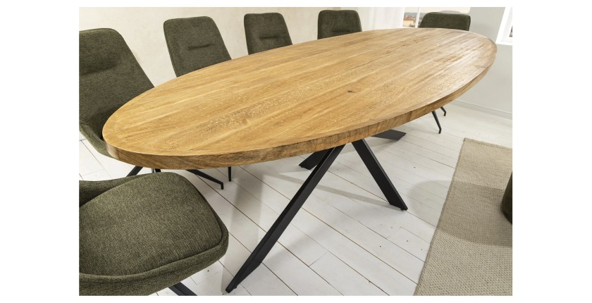 Table SOLARA ovale bois vu de haut