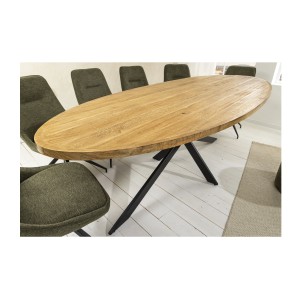Table SOLARA ovale bois vu de haut