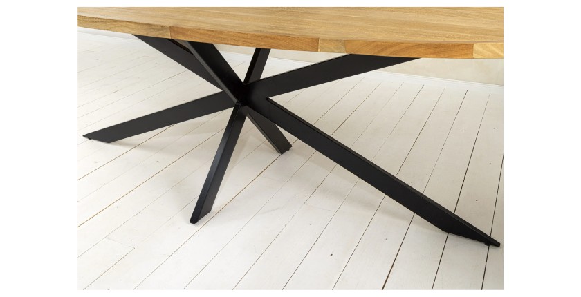Zoom sur les pieds de la table SOLARA ovale en bois
