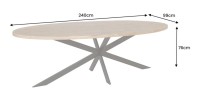 Table ovale SOLARA bois dimensions