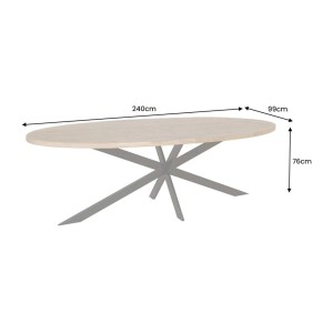 Table ovale SOLARA bois dimensions