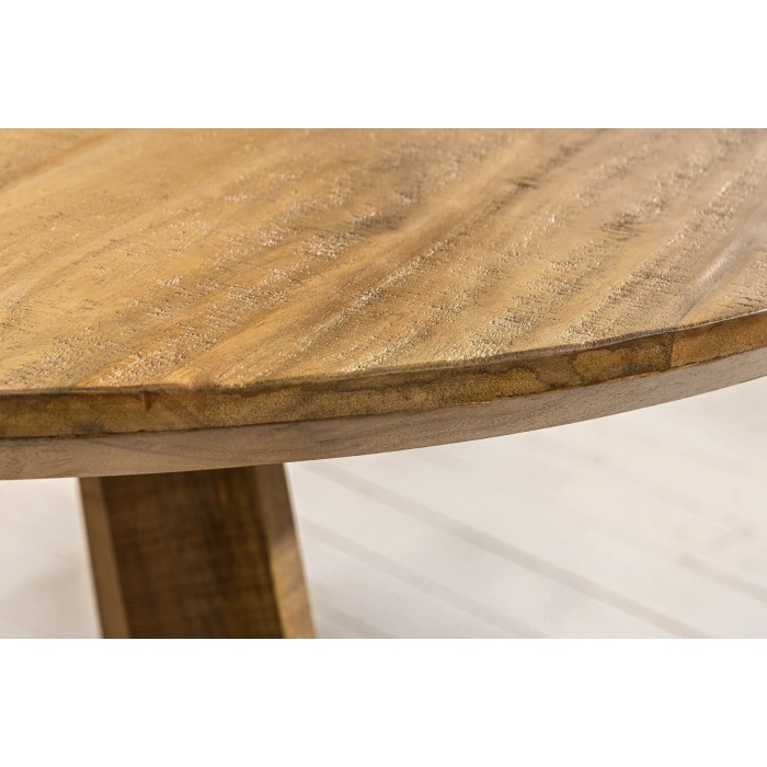 Tisch für das Esszimmer ELYA – Rund Durchmesser 140 cm – Massivholz Mango – Rustikaler Stil