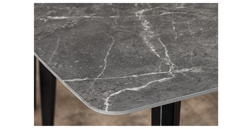 Zoom sur le plateau de la table HEXA anthracite