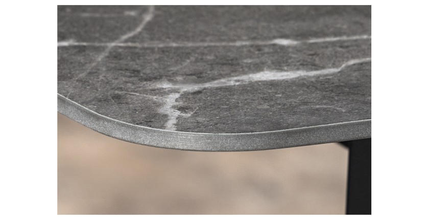 Zoom sur le coin de la table HEXA anthracite
