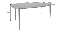 Table HEXA anthracite dimensions