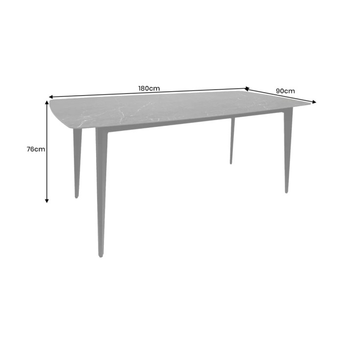 Table HEXA anthracite dimensions