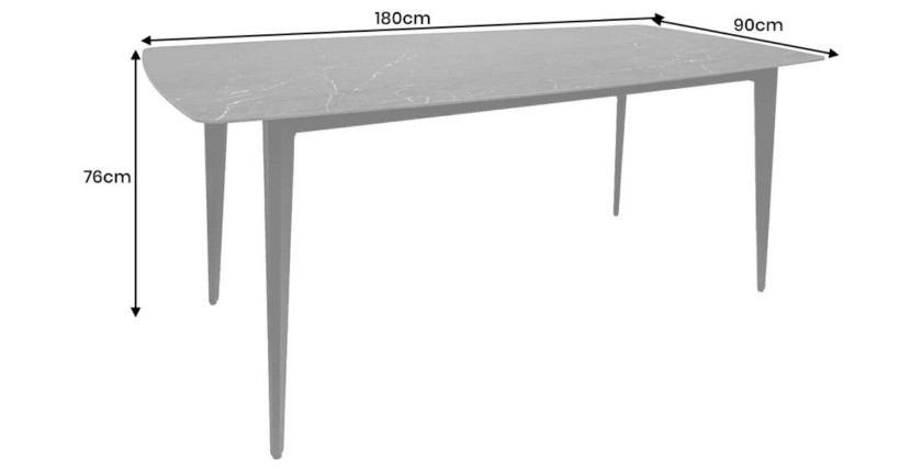 Table HEXA anthracite dimensions