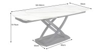 Table ATONIA blanche dimensions