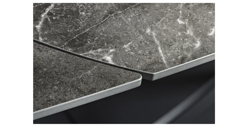 Zoom sur le plateau table anthracite ATONIA