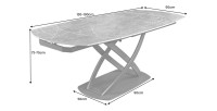Table ATONIA anthracite dimensions