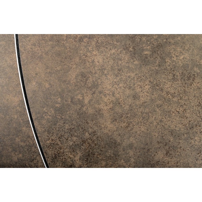 Mesa ATONIA – Ovalada extensible 130 a 190 cm – Tablero cerámico efecto mármol bronce – Patas de metal – Estilo moderno