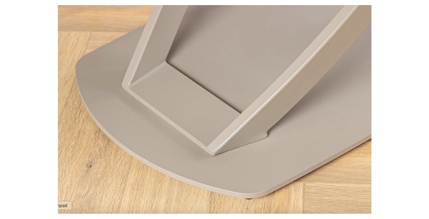 Zoom sur le pied de la table ATONIA beige