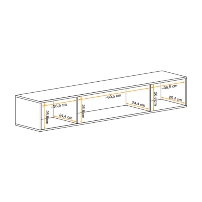 Vitrina horizontal FLY – 1 puerta parcialmente acristalada con LED – Roble claro