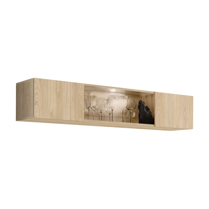 Vitrine horizontale partielle FLY chêne clair