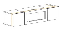 Meuble TV FLY – 2 portes + cheminée bio-éthanol intégrée – Chêne clair