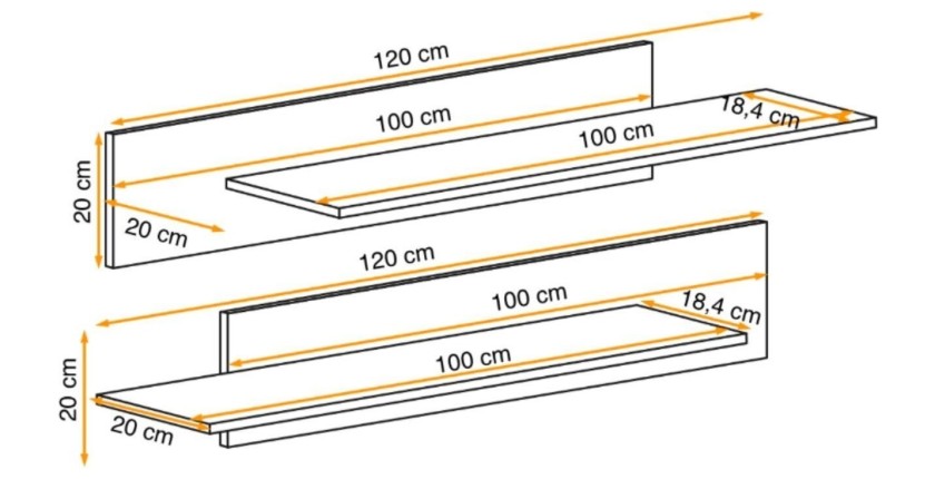 Étagère FLY – Lot de 2 – Chêne clair