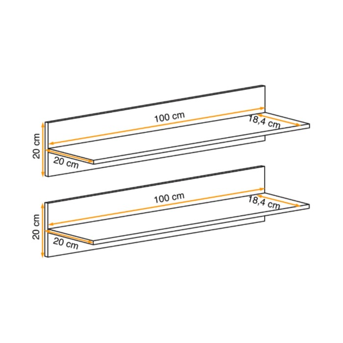 Estantería FLY – Pack de 2 – Roble claro